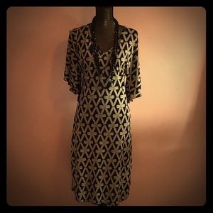 📌💲🔥 FINAL CLEARANCE 🤑Black & Cream Print Dress